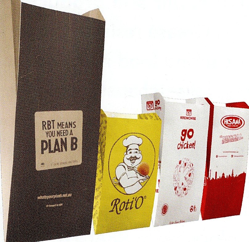 Printed V bottom paper boxes in several designs